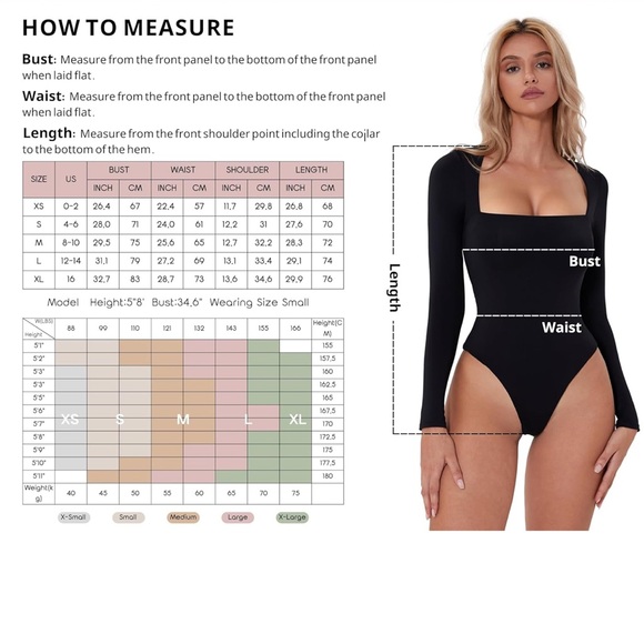 WomenLong Sleeve Bodysuit V Neck Body Suits Seamed Cup Going Out Tops Shirt XS - Picture 4 of 4